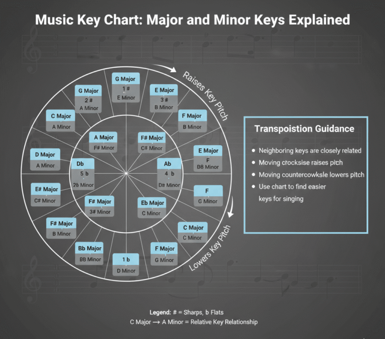 Music Key Chart: Major & Minor Keys, Sharps, Flats & Transposition